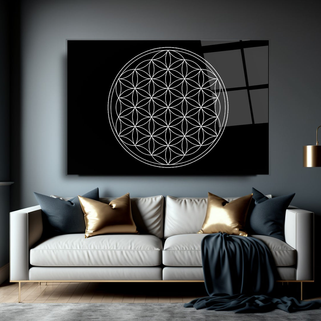 Yaşam Çiçeği Cam Tablo