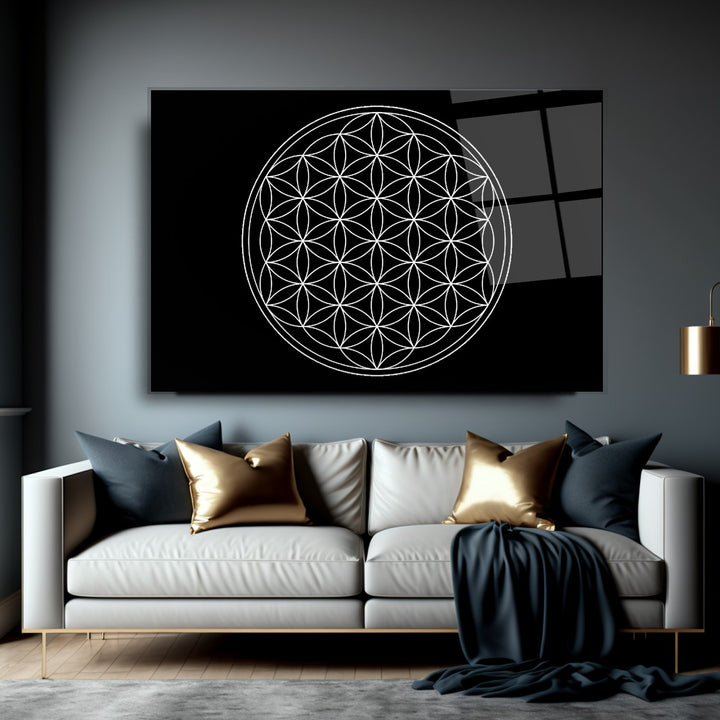 Yaşam Çiçeği Cam Tablo