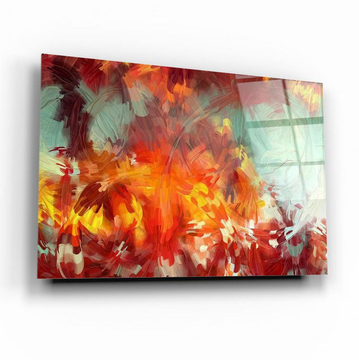 Soyut Yağlı Boya Cam Tablo