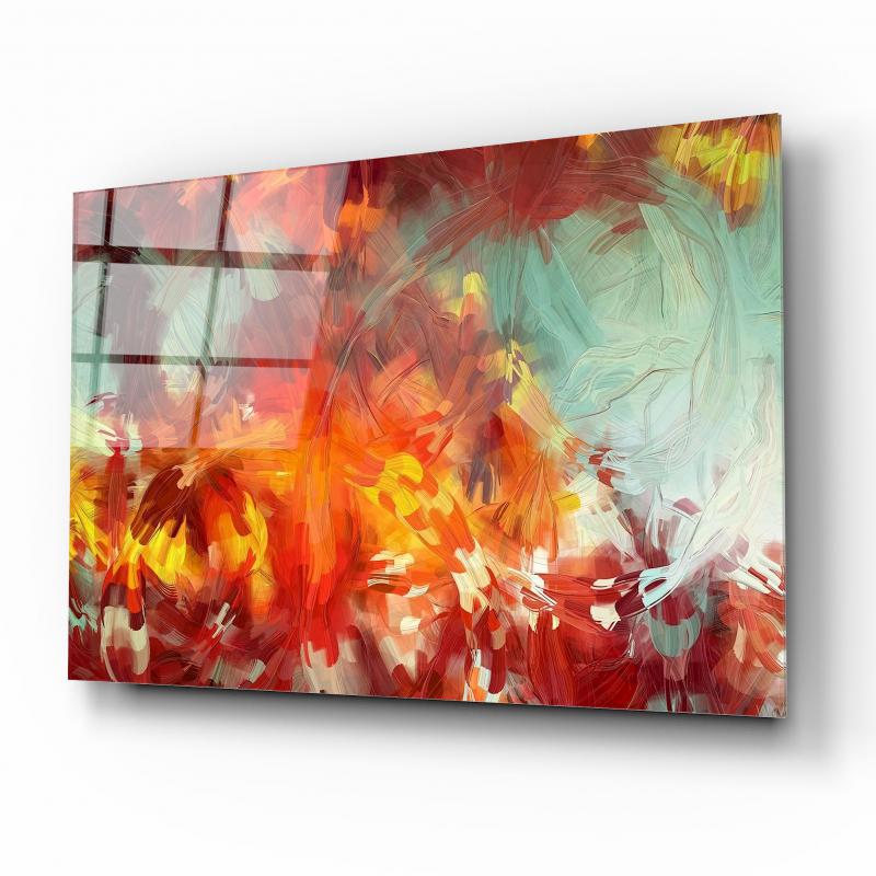 Soyut Yağlı Boya Cam Tablo