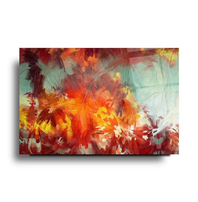 Soyut Yağlı Boya Cam Tablo