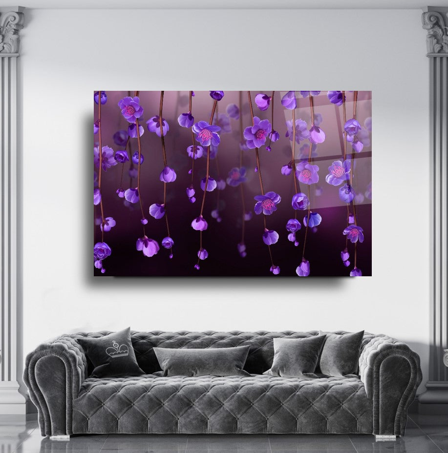 Çiçekler Cam Tablo