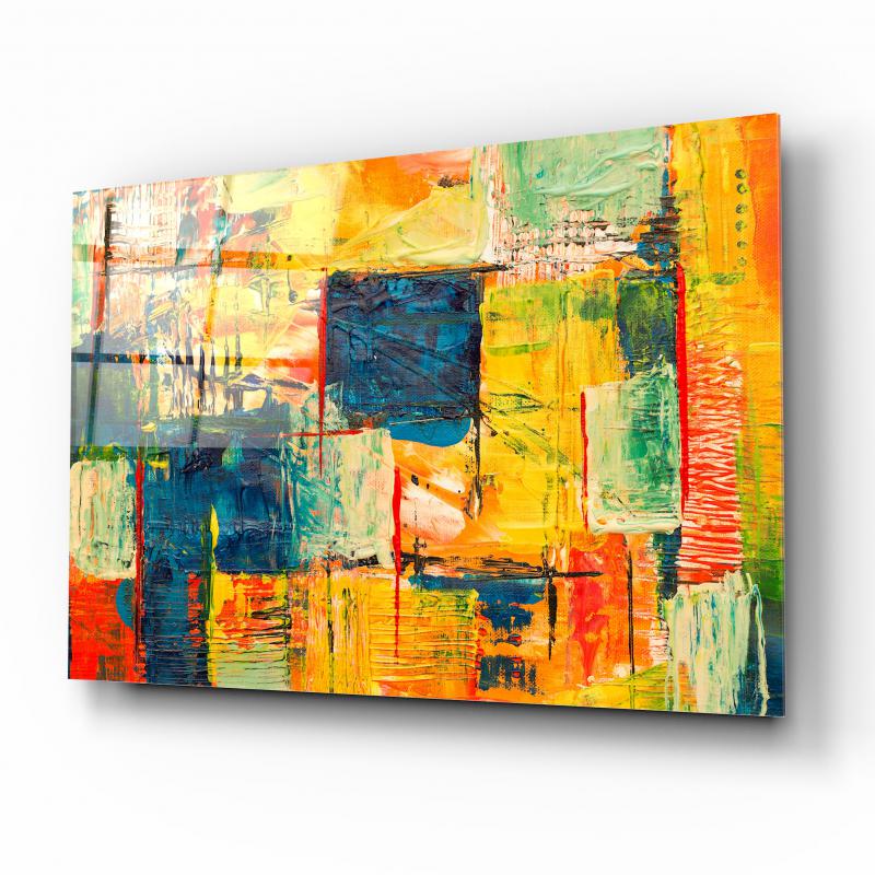 Soyut Desen Cam Tablo