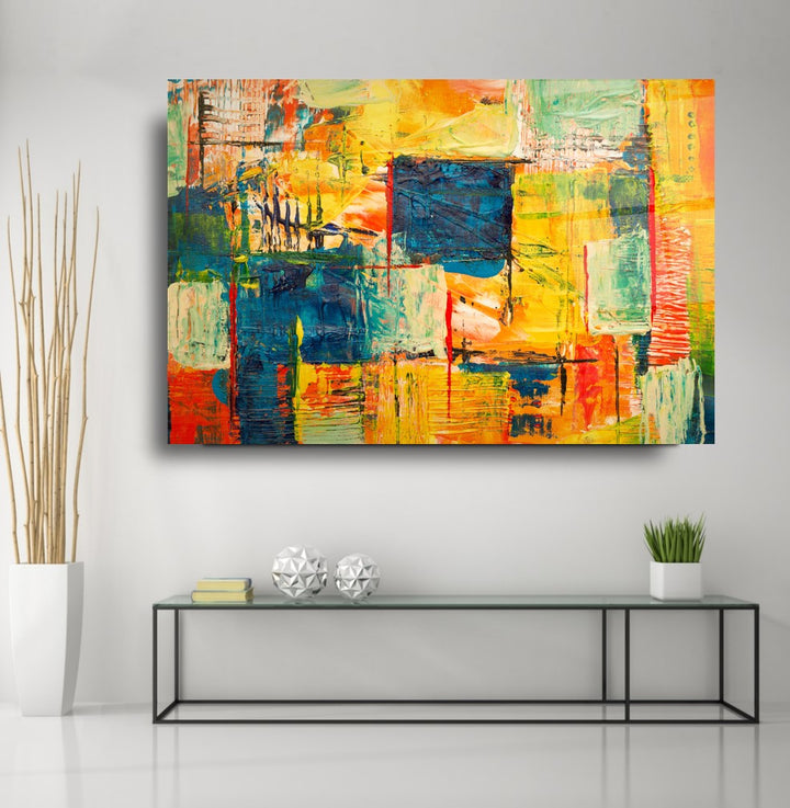 Soyut Desen Cam Tablo