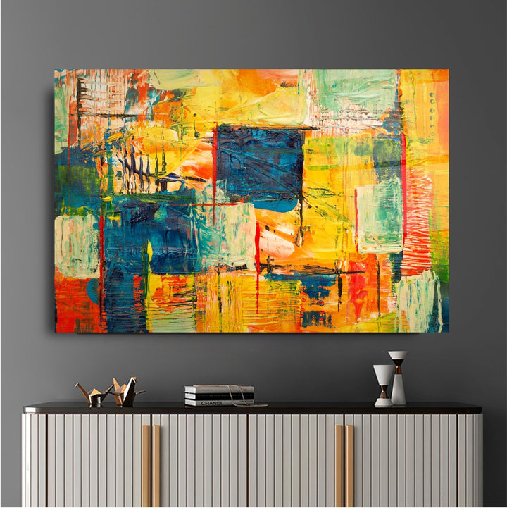 Soyut Desen Cam Tablo