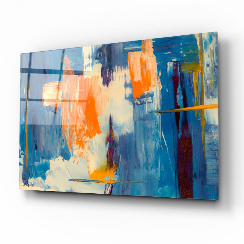 Soyut Desen Cam Tablo