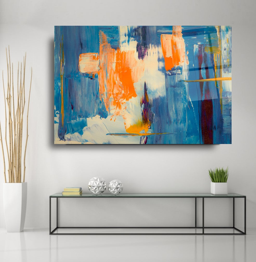 Soyut Desen Cam Tablo