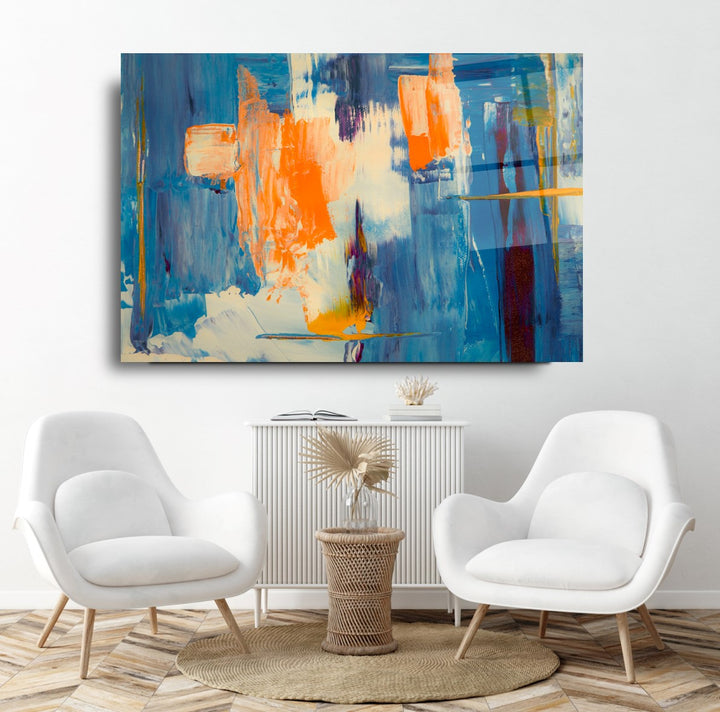 Soyut Desen Cam Tablo