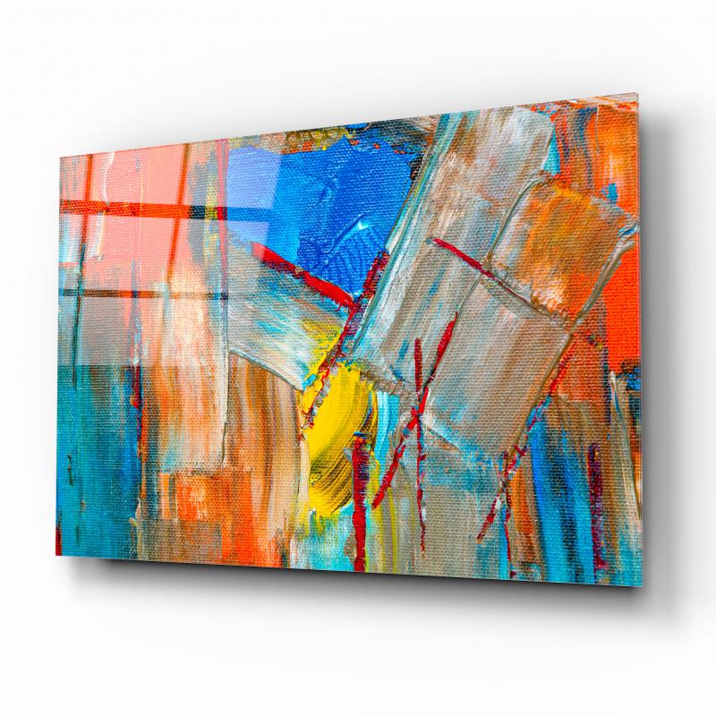 Soyut Desen Cam Tablo