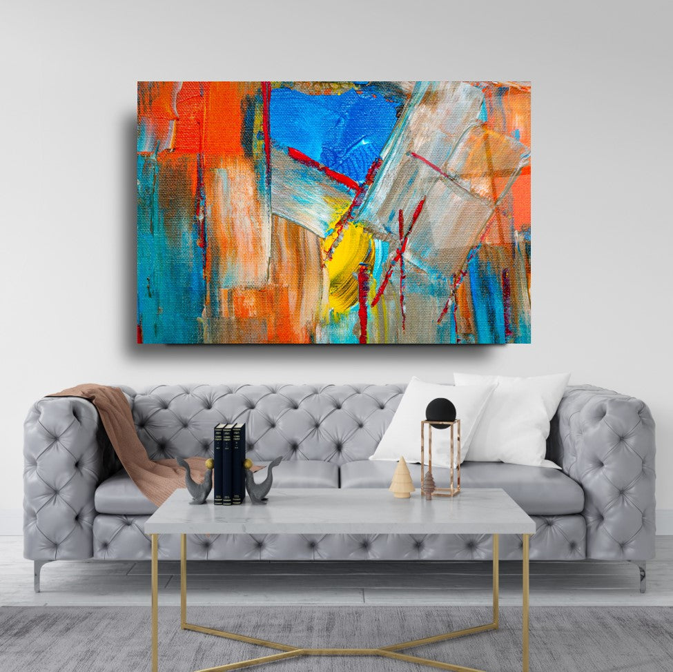 Soyut Desen Cam Tablo