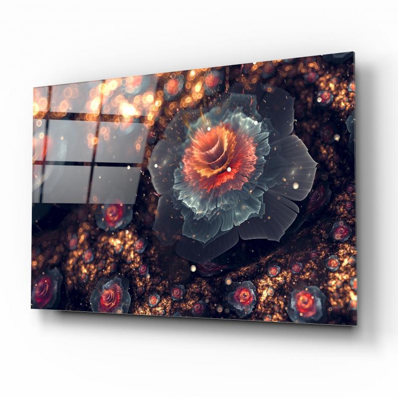 Çiçekler Cam Tablo