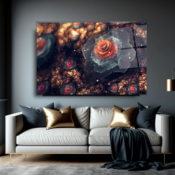 Çiçekler Cam Tablo