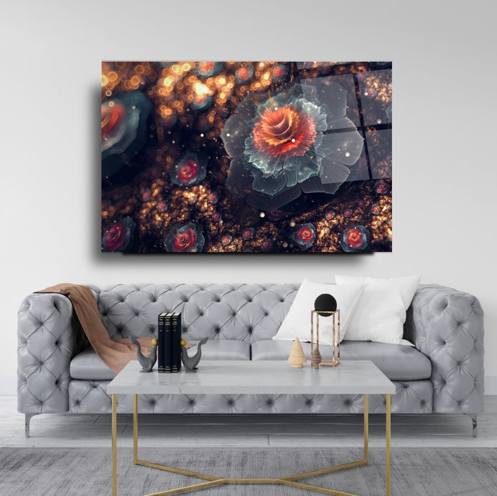 Çiçekler Cam Tablo