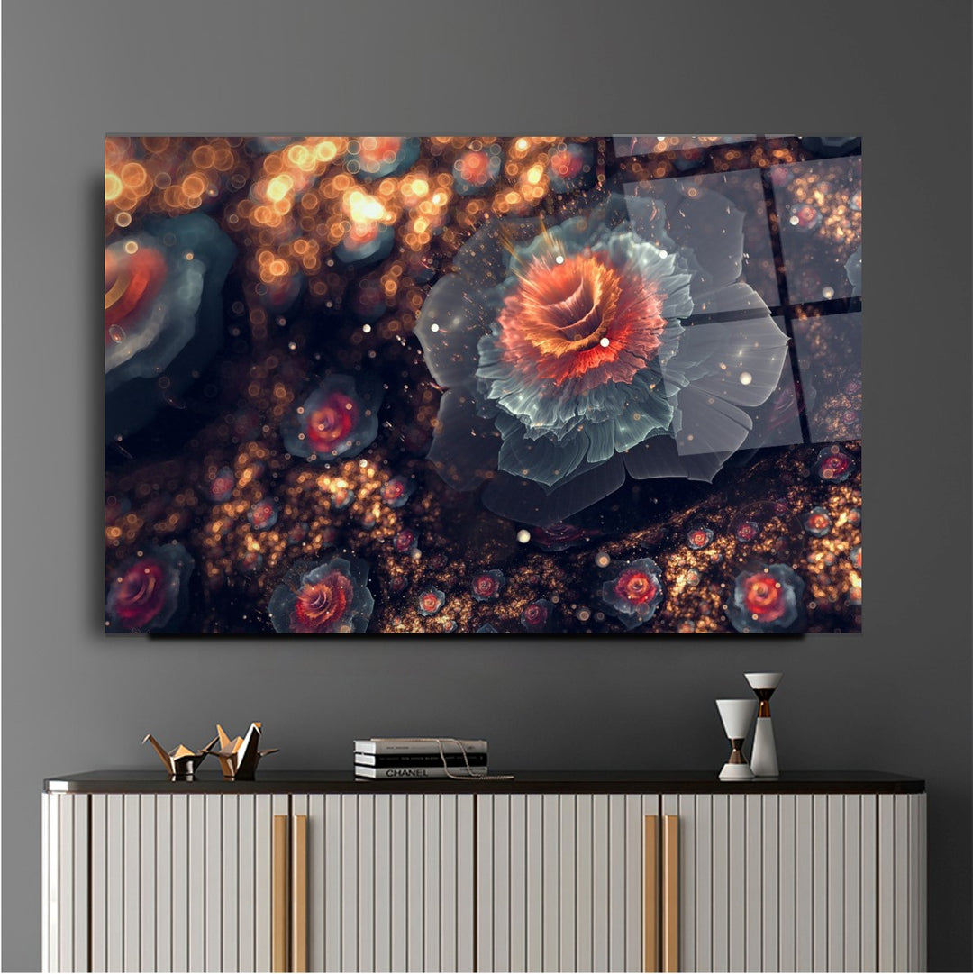 Çiçekler Cam Tablo