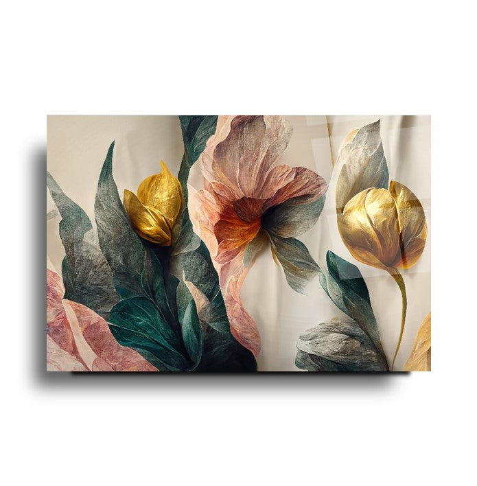 Çiçekler Cam Tablo