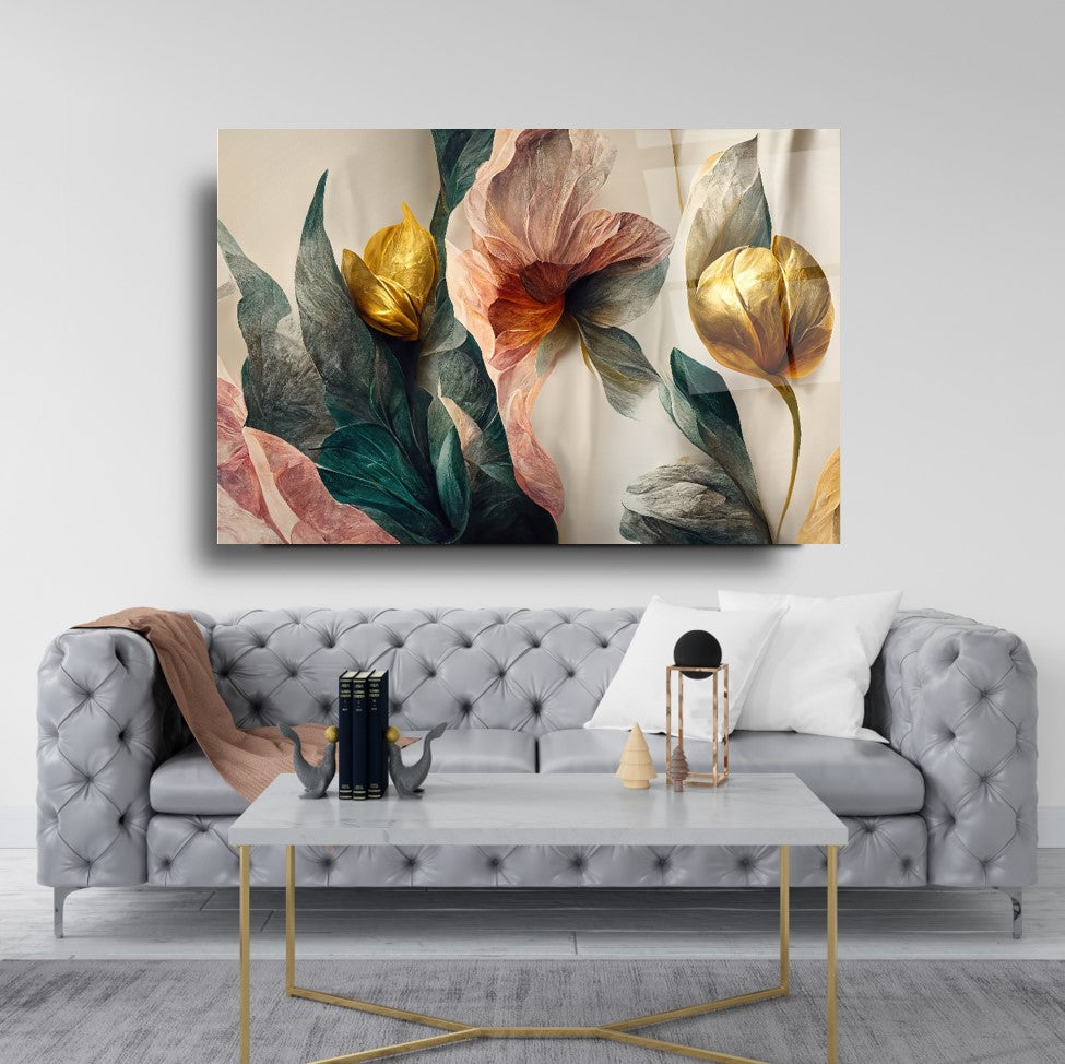 Çiçekler Cam Tablo