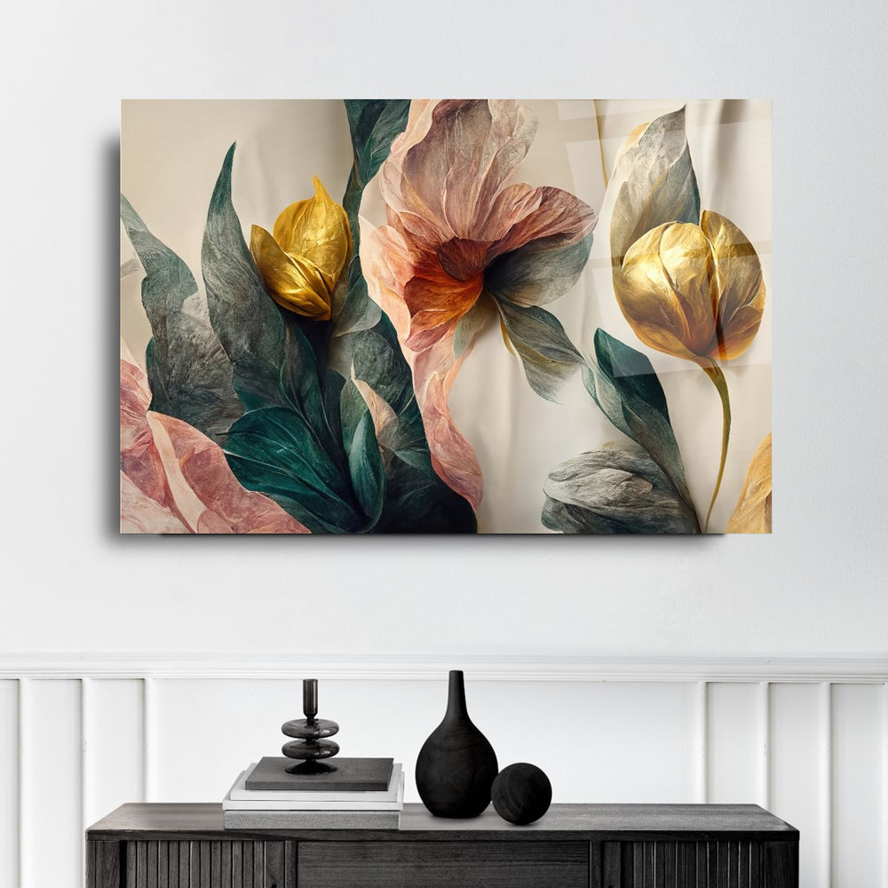 Çiçekler Cam Tablo