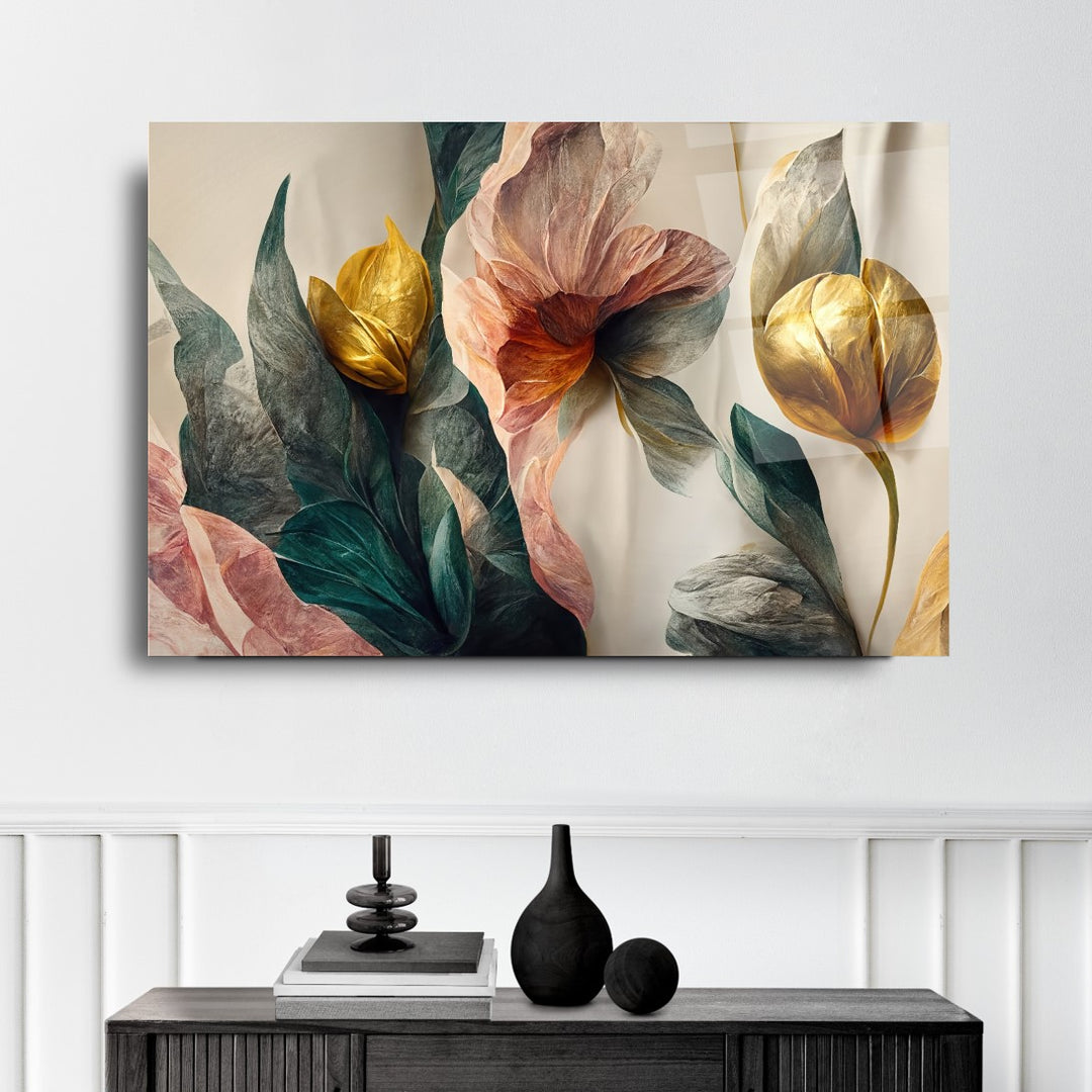 Çiçekler Cam Tablo