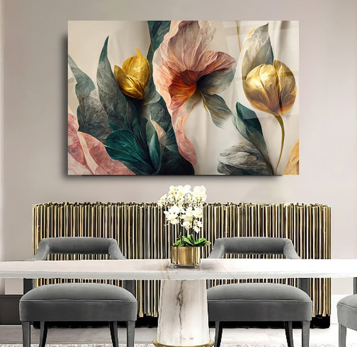 Çiçekler Cam Tablo