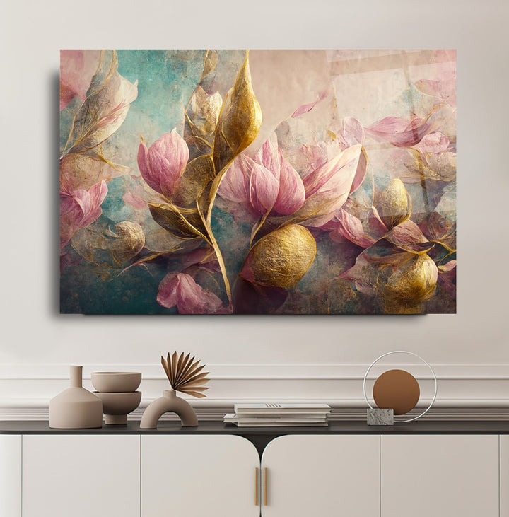 Çiçekler Cam Tablo