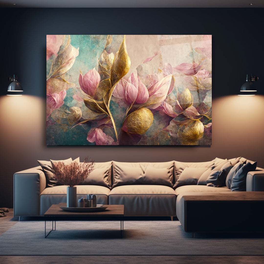 Çiçekler Cam Tablo