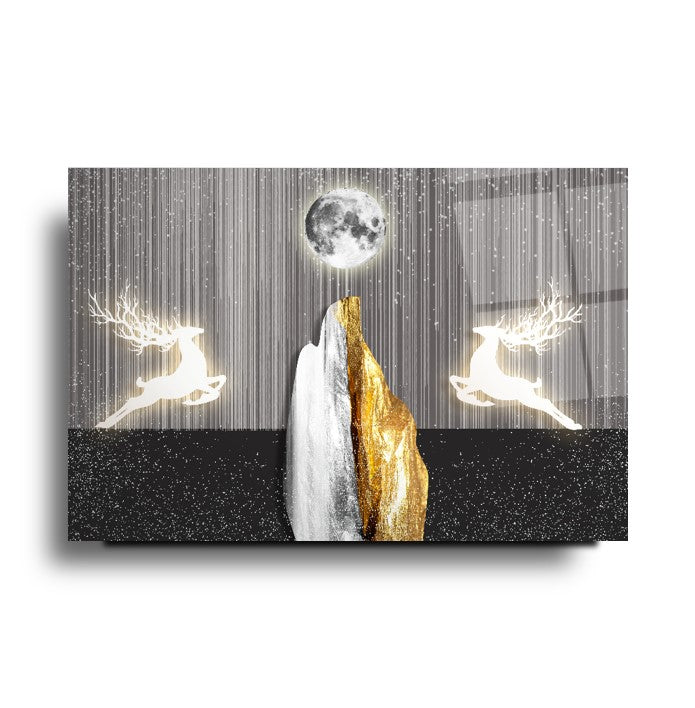 Ay Manzarası Cam Tablo