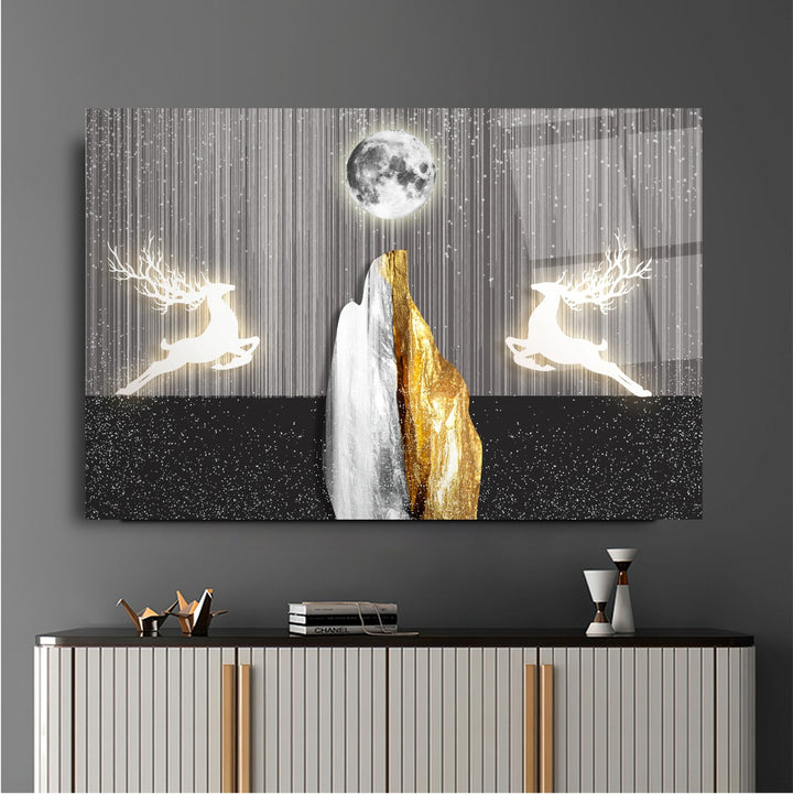 Ay Manzarası Cam Tablo