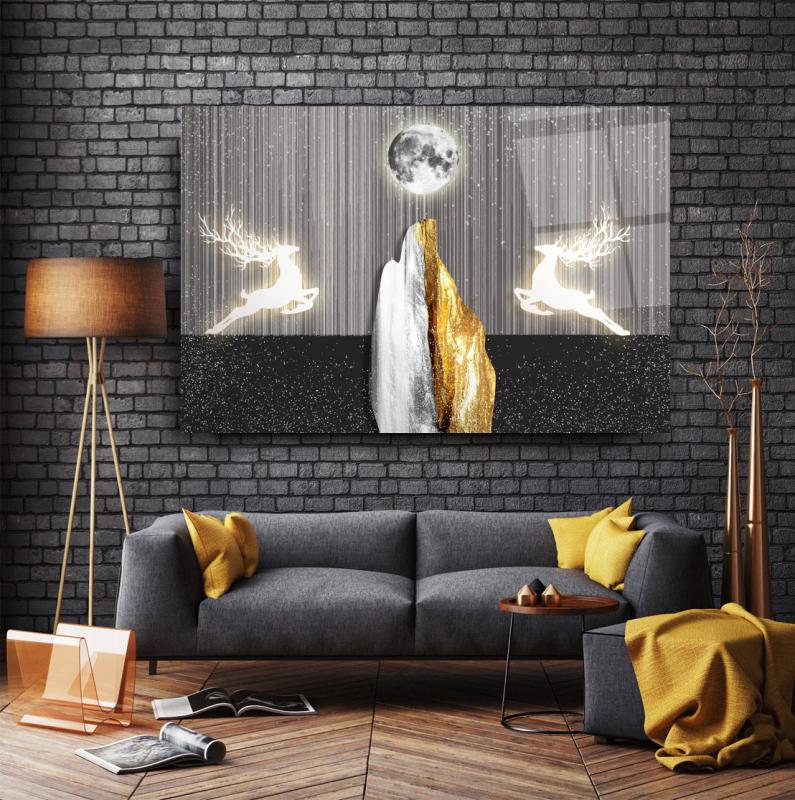 Ay Manzarası Cam Tablo