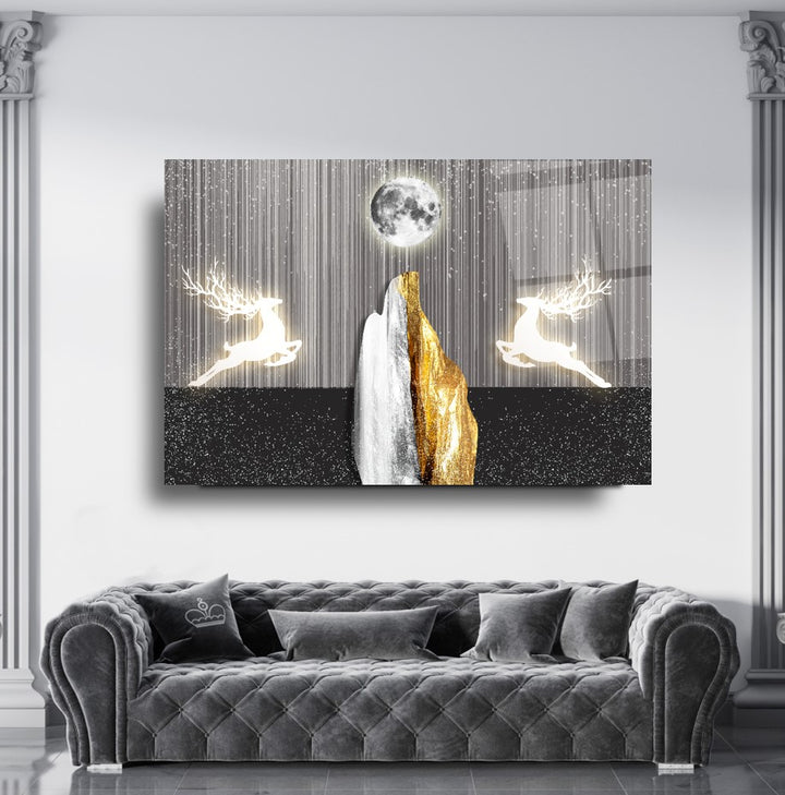 Ay Manzarası Cam Tablo