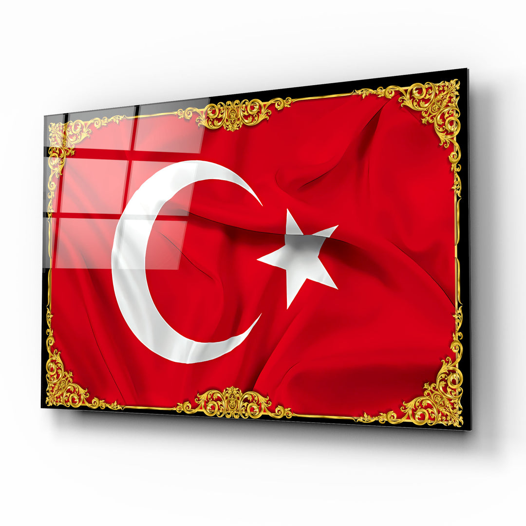 Türk Bayrağı Cam Tablo