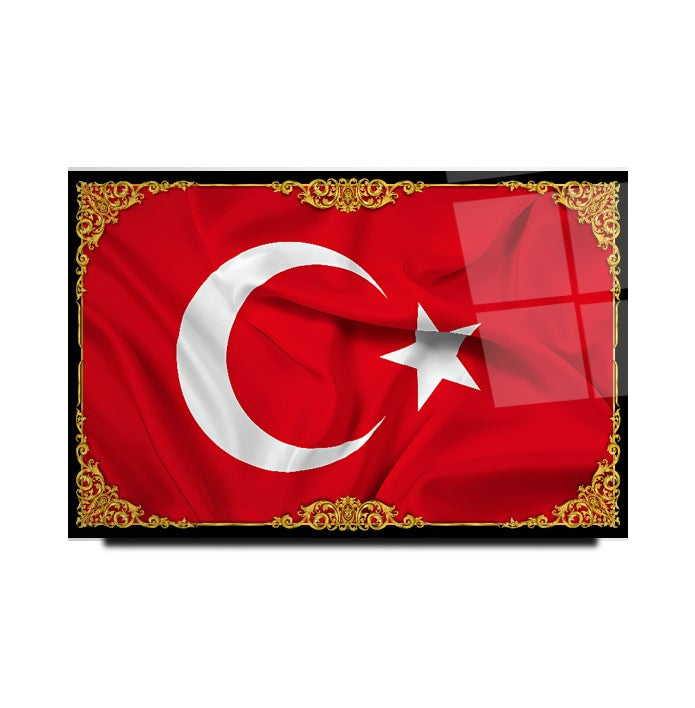 Türk Bayrağı Cam Tablo