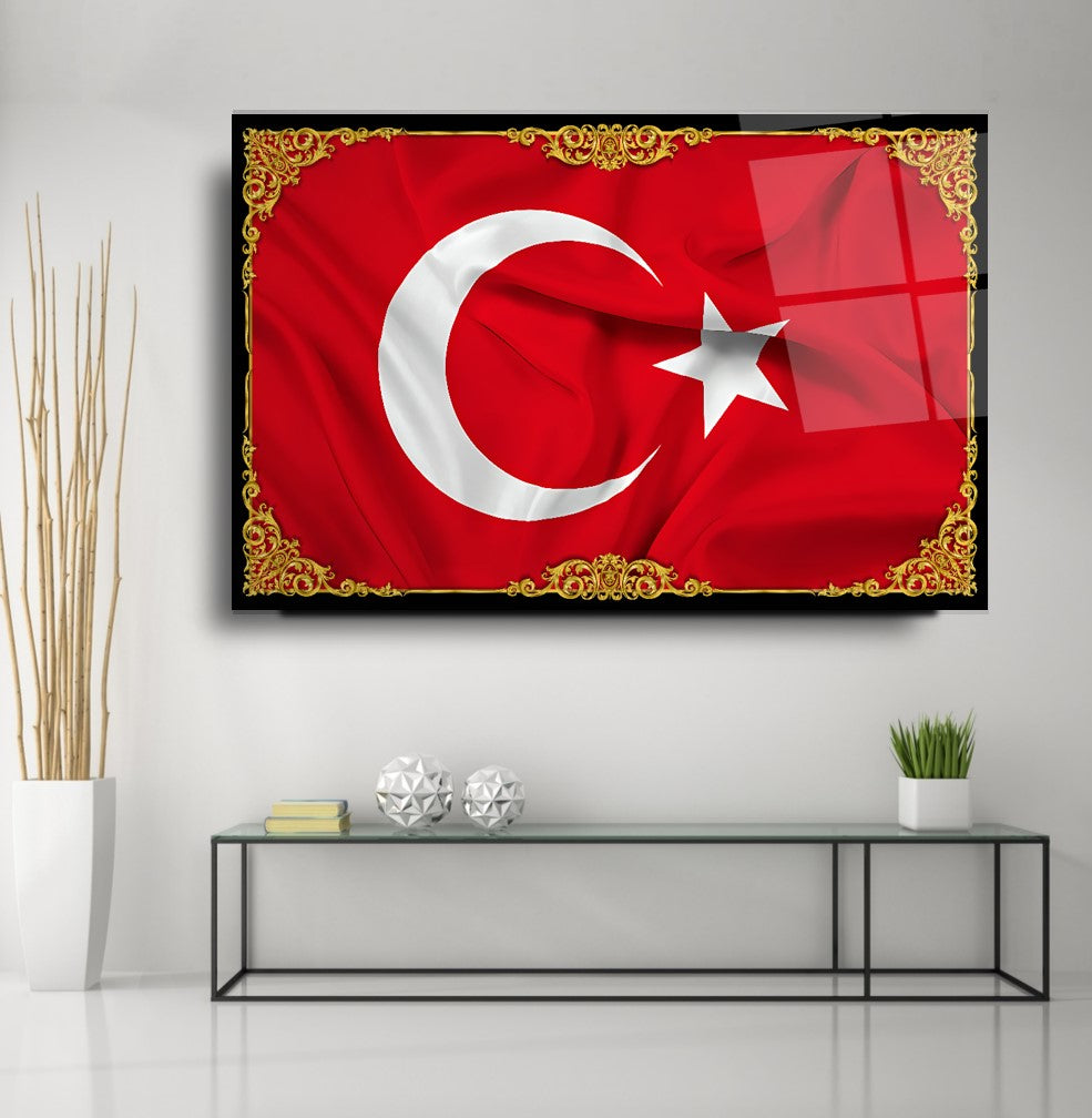 Türk Bayrağı Cam Tablo