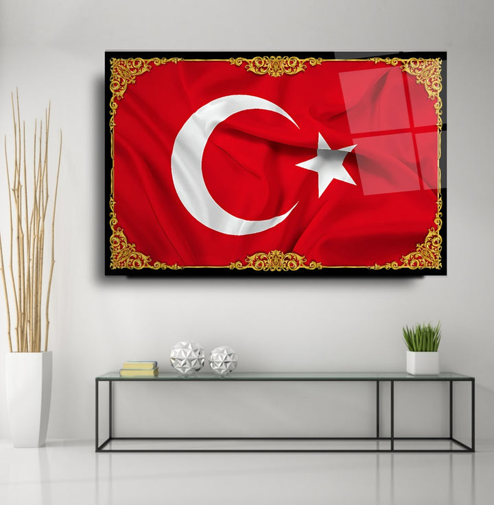 Türk Bayrağı Cam Tablo