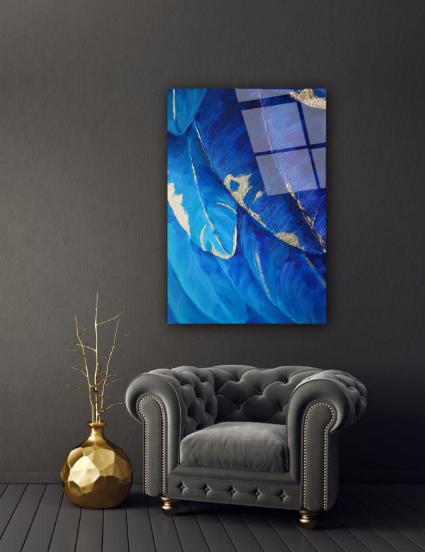 Mavi Tüyler Cam Tablo