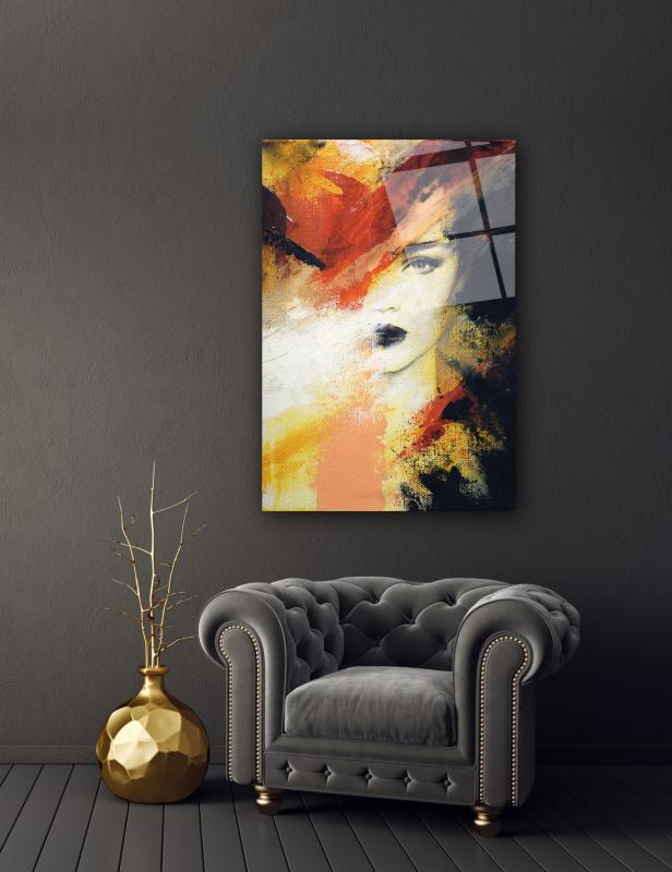 Kadın Silüeti Cam Tablo