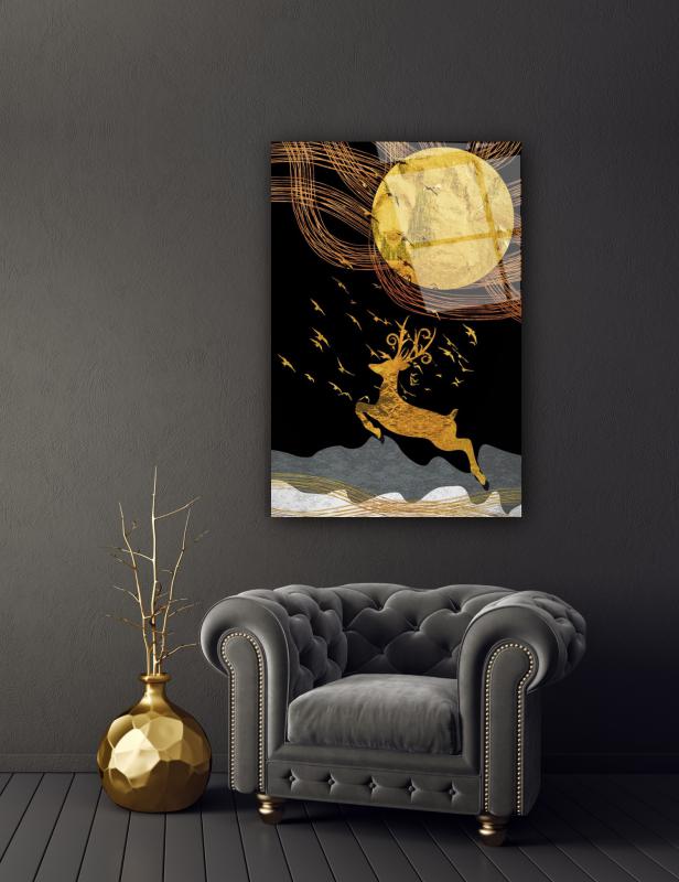 Ren Geyiği Cam Tablo