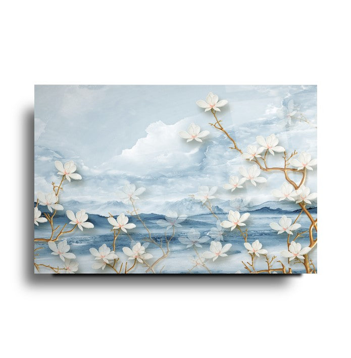 Çiçekler Cam Tablo