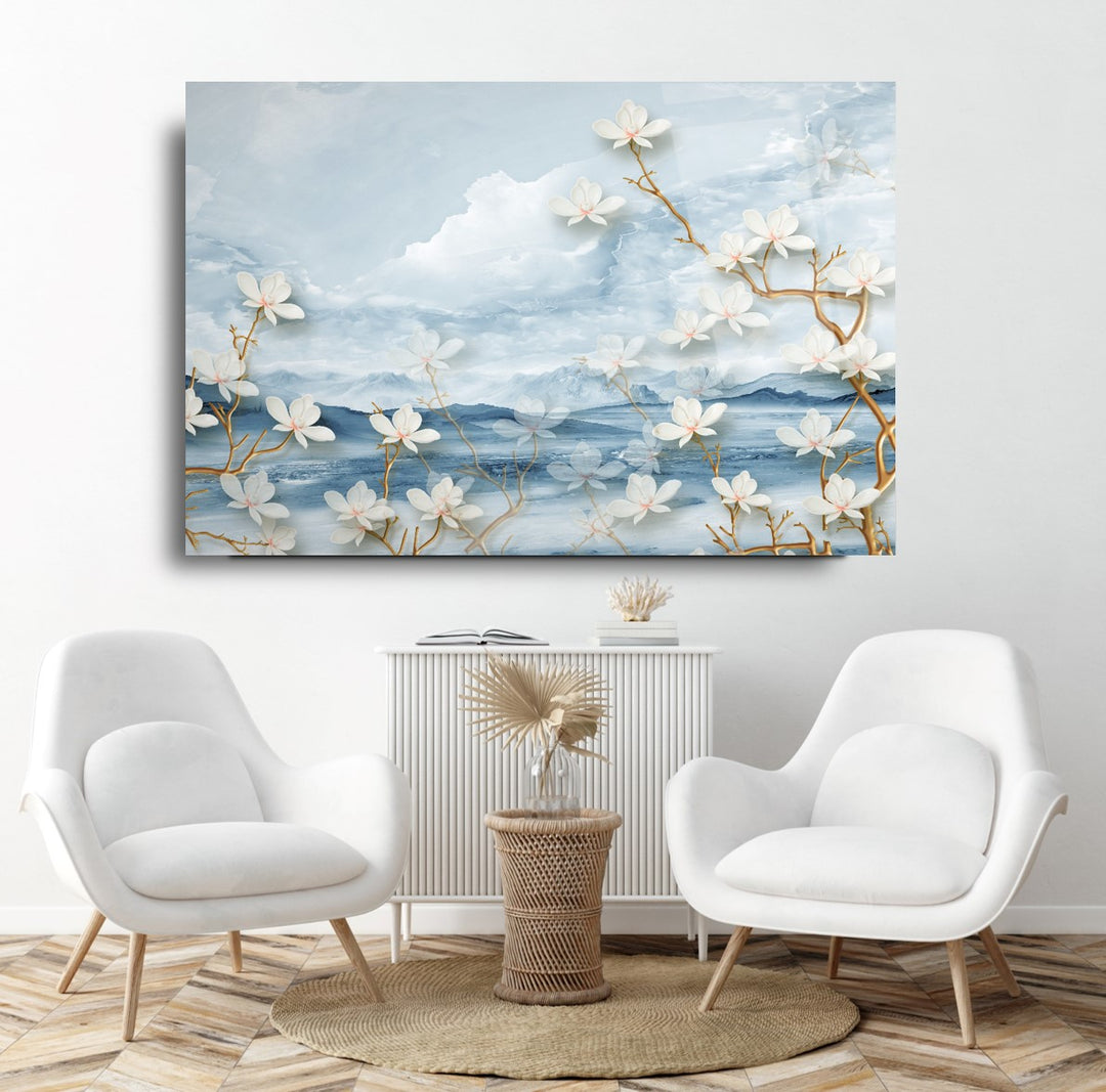 Çiçekler Cam Tablo