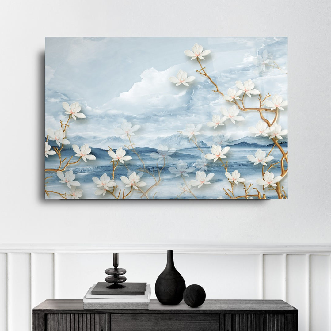 Çiçekler Cam Tablo