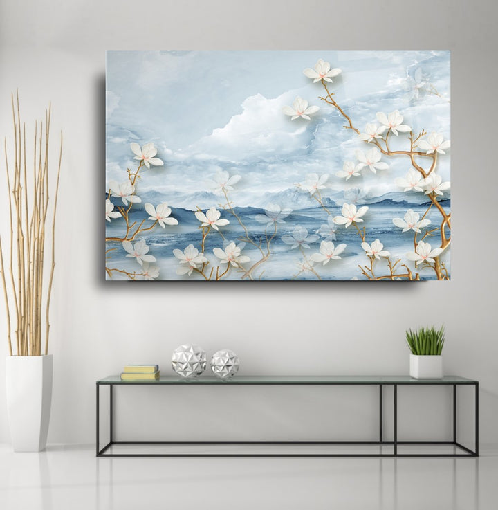 Çiçekler Cam Tablo