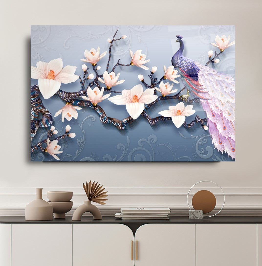 Çiçekler Cam Tablo