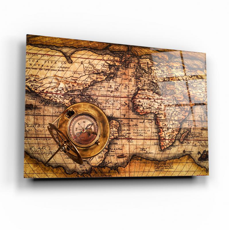 Antika Harita Cam Tablo