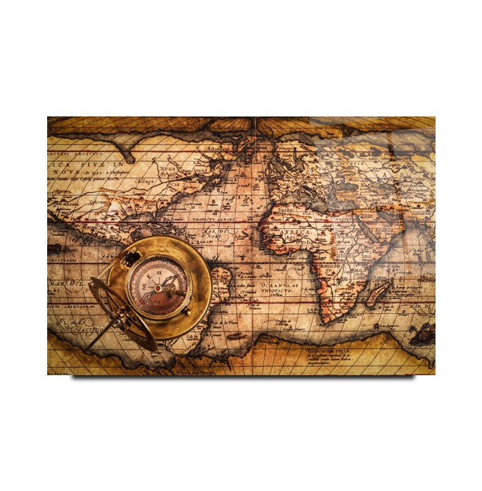 Antika Harita Cam Tablo