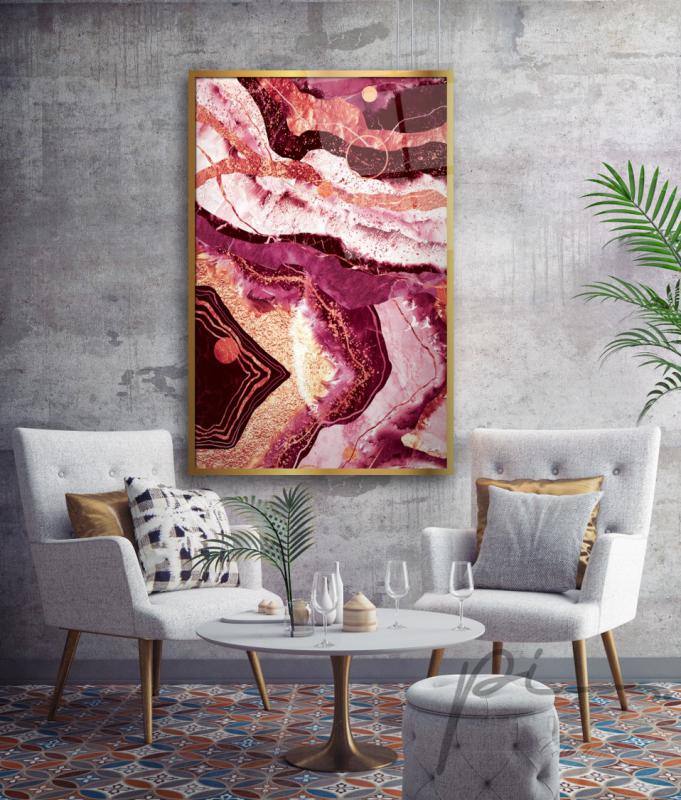 Mermer Desen Cam Tablo