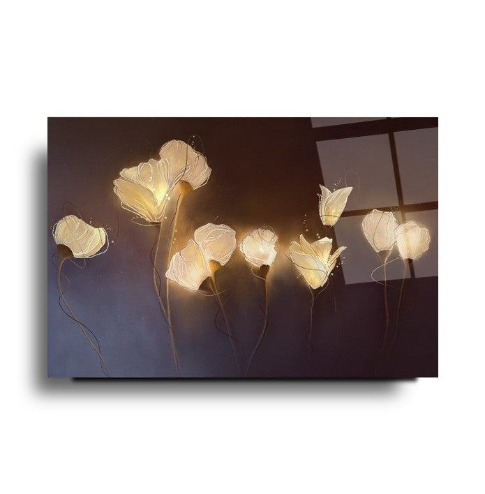 Ateş Çiçekleri Cam Tablo