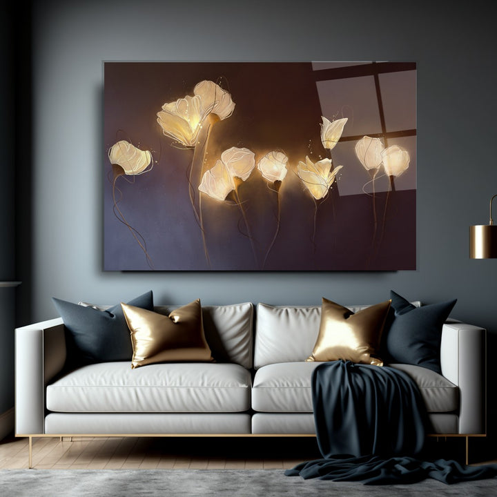 Ateş Çiçekleri Cam Tablo