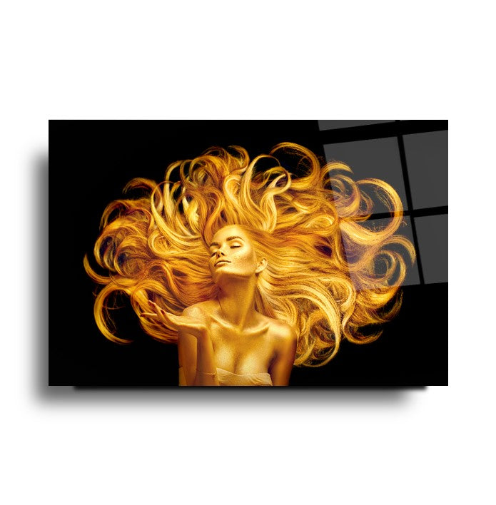 Altın Saçlar Cam Tablo