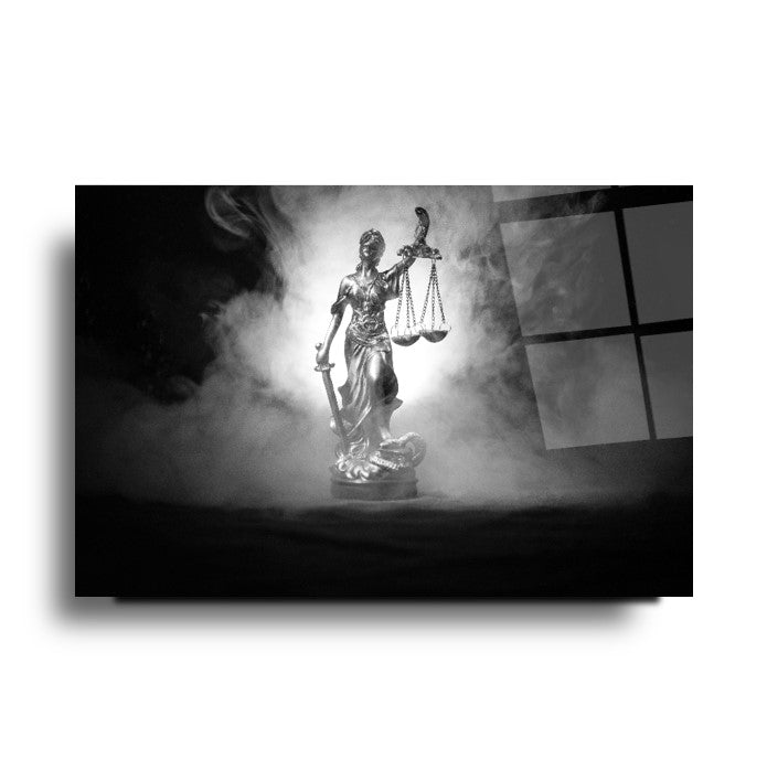 Themis Heykeli Cam Tablo