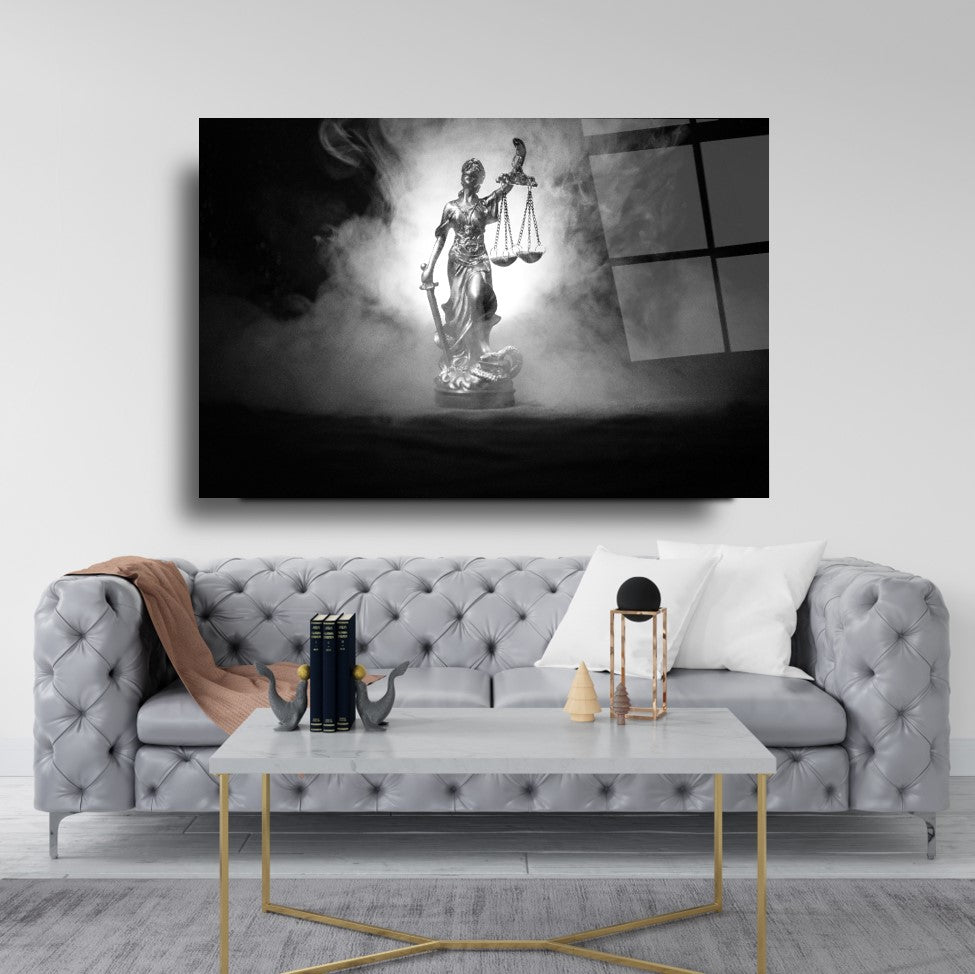 Themis Heykeli Cam Tablo