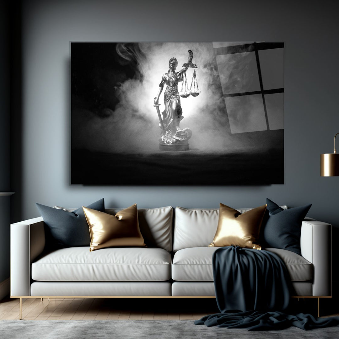 Themis Heykeli Cam Tablo